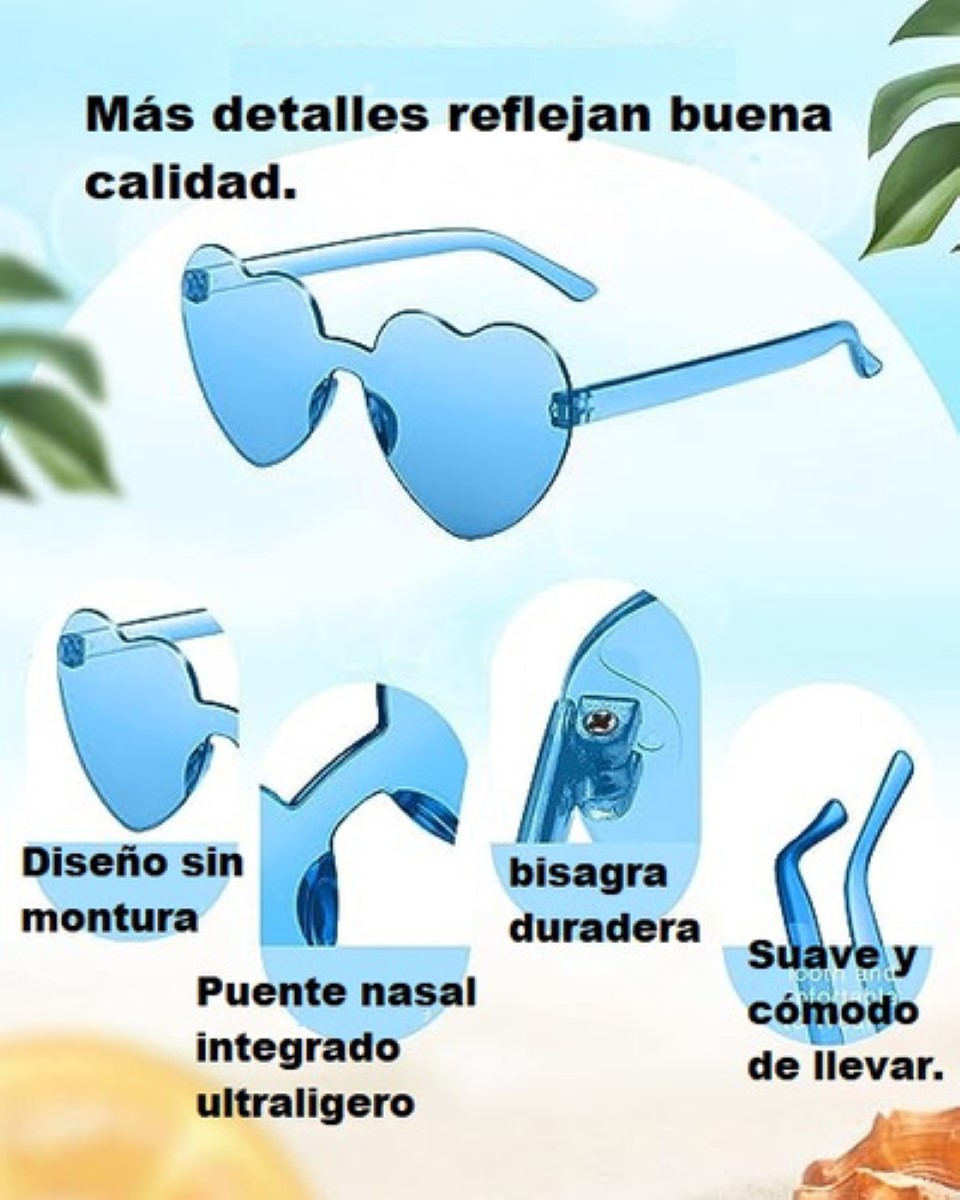Lentes Gafas De Sol De Corazón  Para Mujer 12 pcs, Multicolor