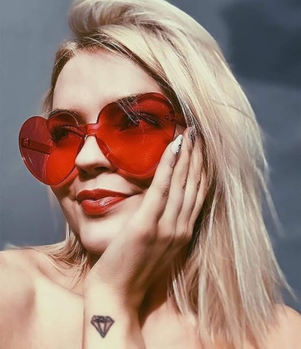 Lentes Gafas De Sol De Corazón  Para Mujer 12 pcs, Multicolor