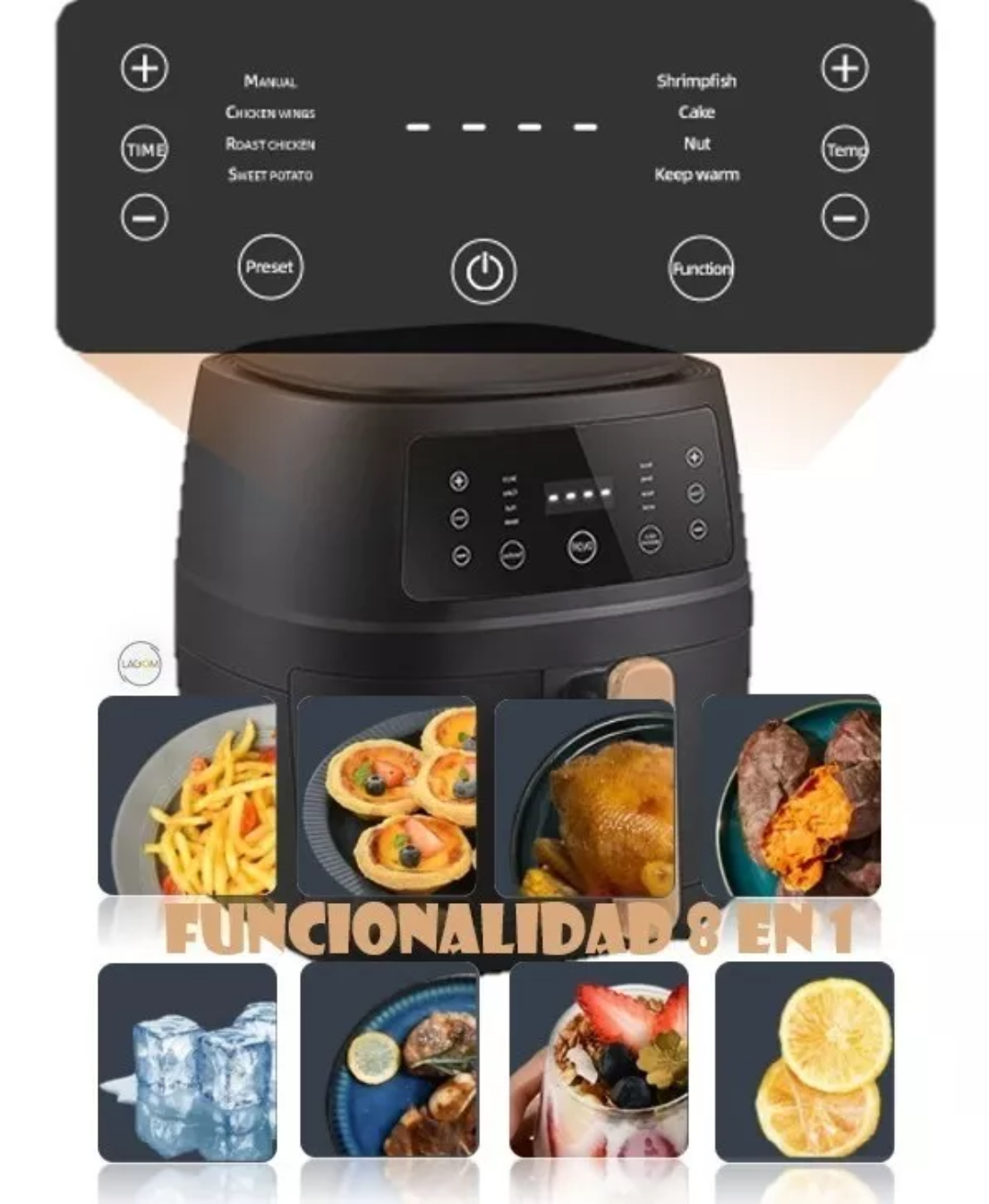 Freidora Sin Aceite De Aire Eléctrica Tecnología Nueva 10en1