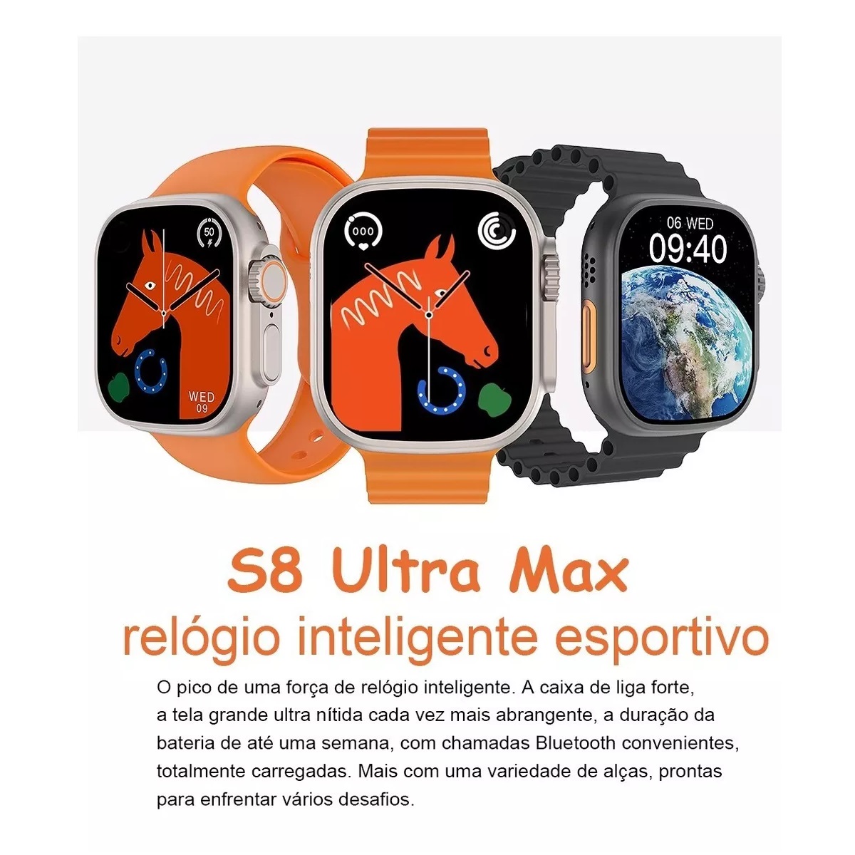Relógio Inteligente Smart Watch S8 Ultra Max-Mega Variedade de