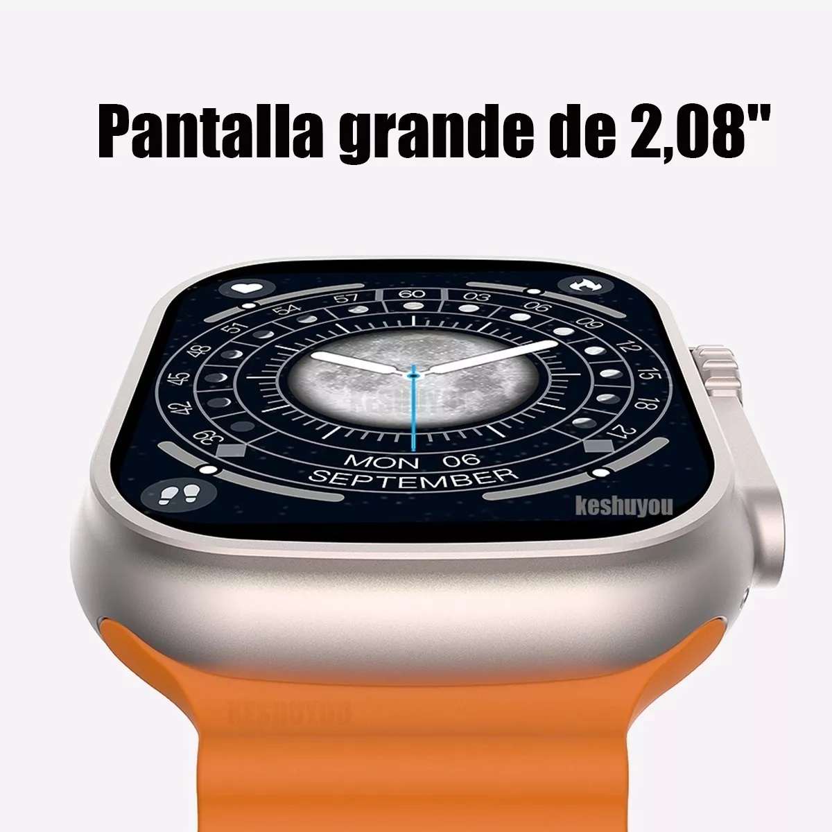 Funda para Smartwatch S8 Ultra Max Series 8, pantalla NFC 2.08, color  negro, bisel, metal, diseño de pulsera de silicona, océano