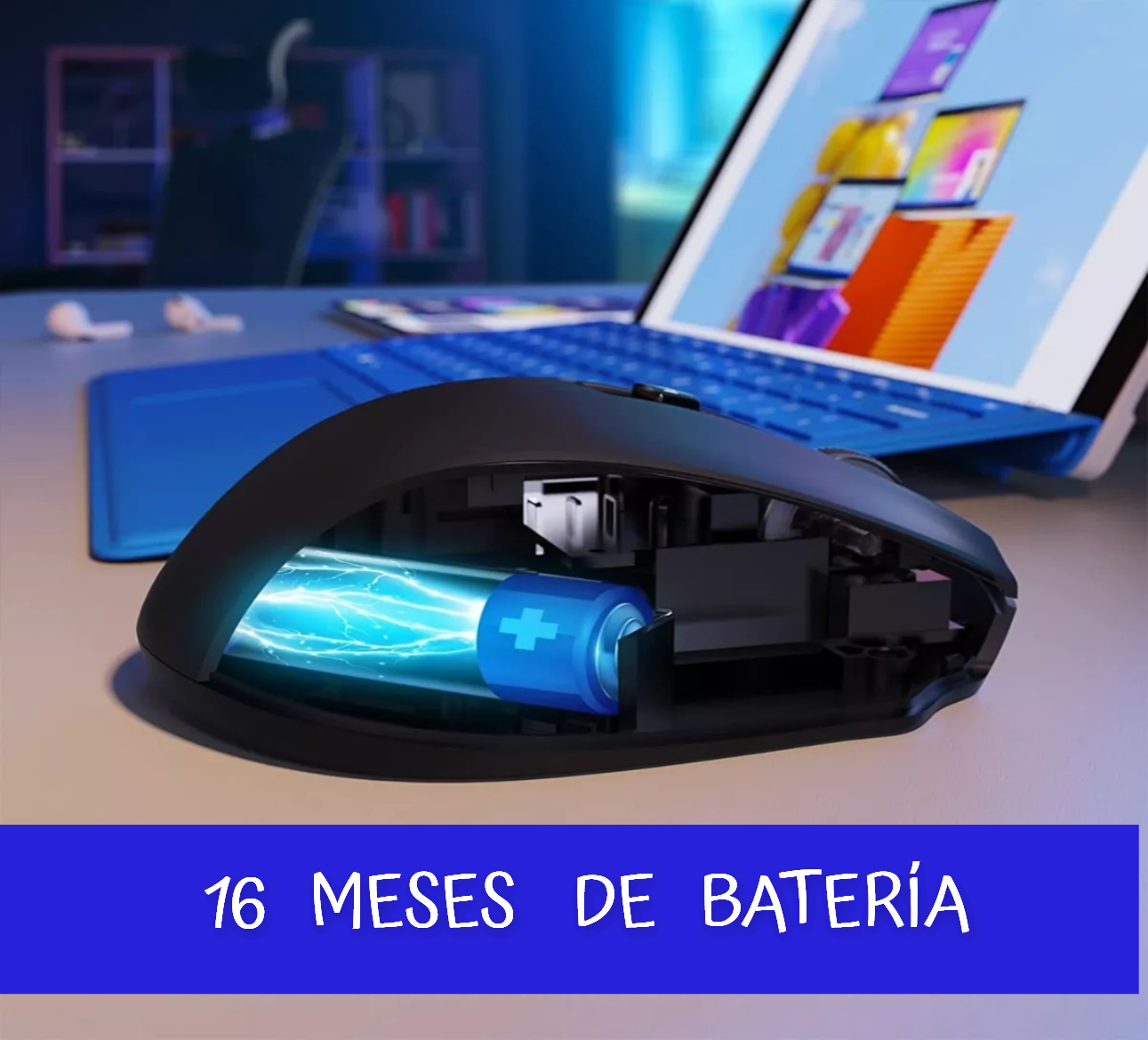 Mouse Inalámbrico De Juego Negro Optico Precisión Exacta D09