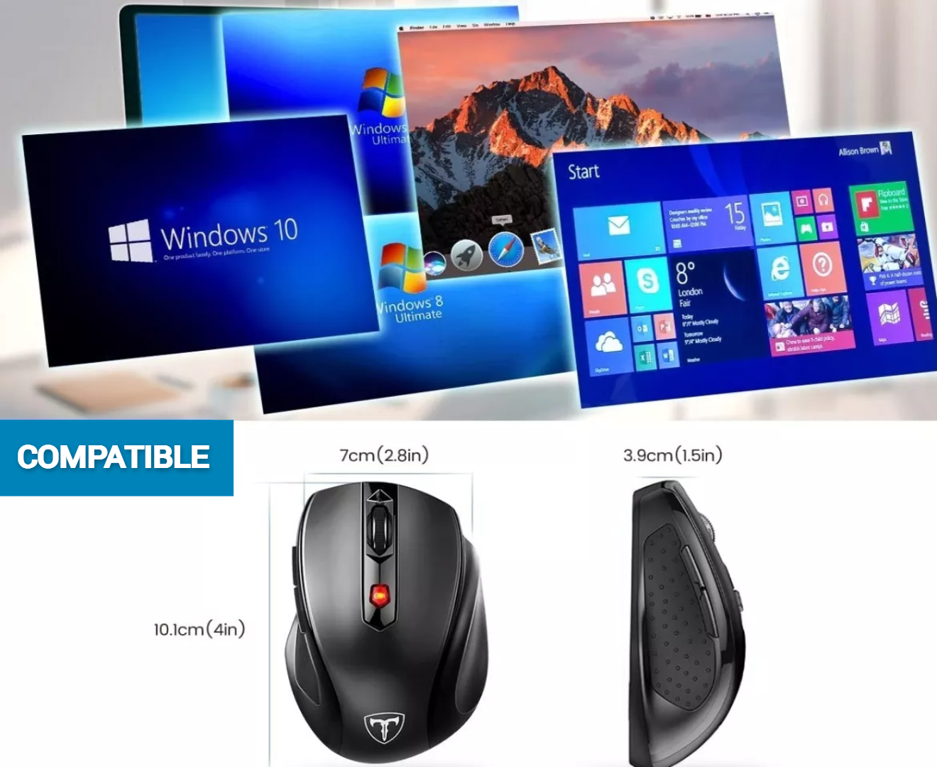 Mouse Inalámbrico De Juego Negro Optico Precisión Exacta D09