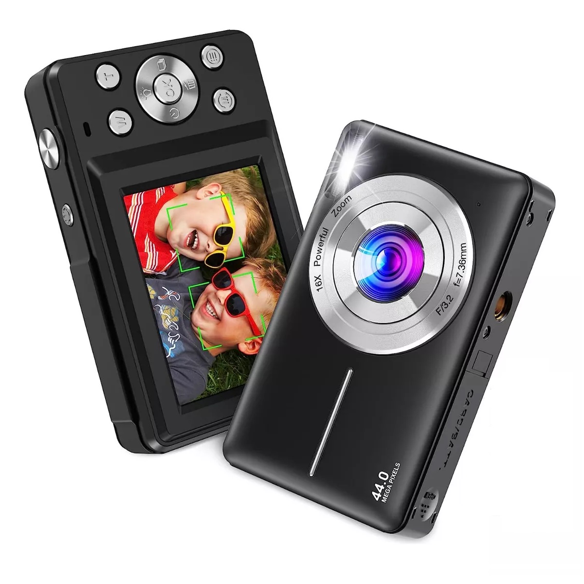 Cámara Digital 1080p 44mp Webcam Filtros Principiantes +32gb Negro