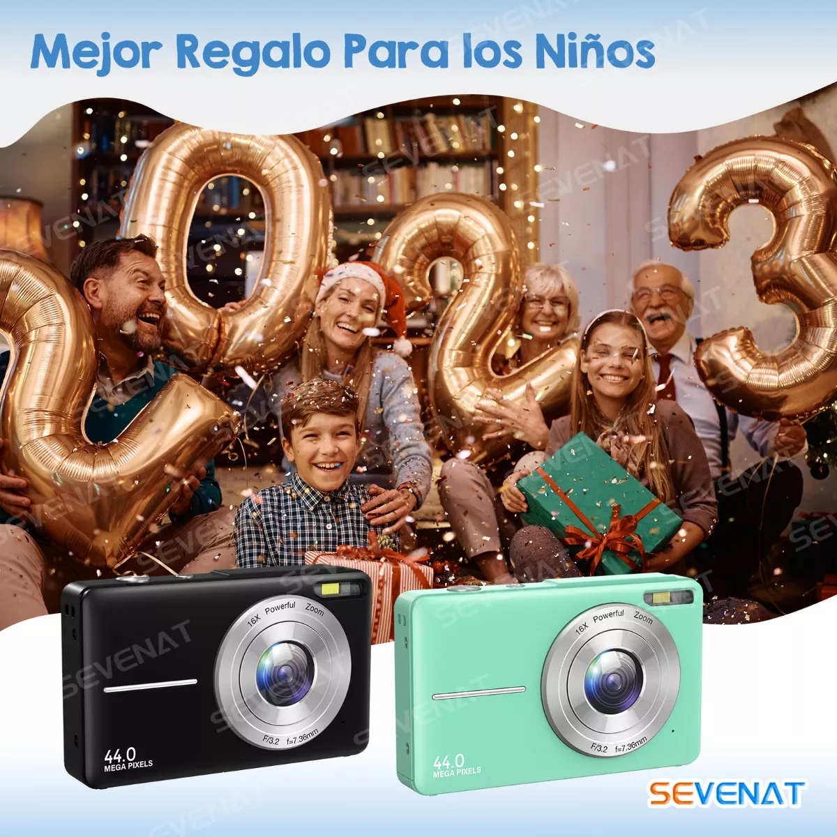 Cámara Digital 1080p 44mp Webcam Filtros Principiantes +32gb Negro