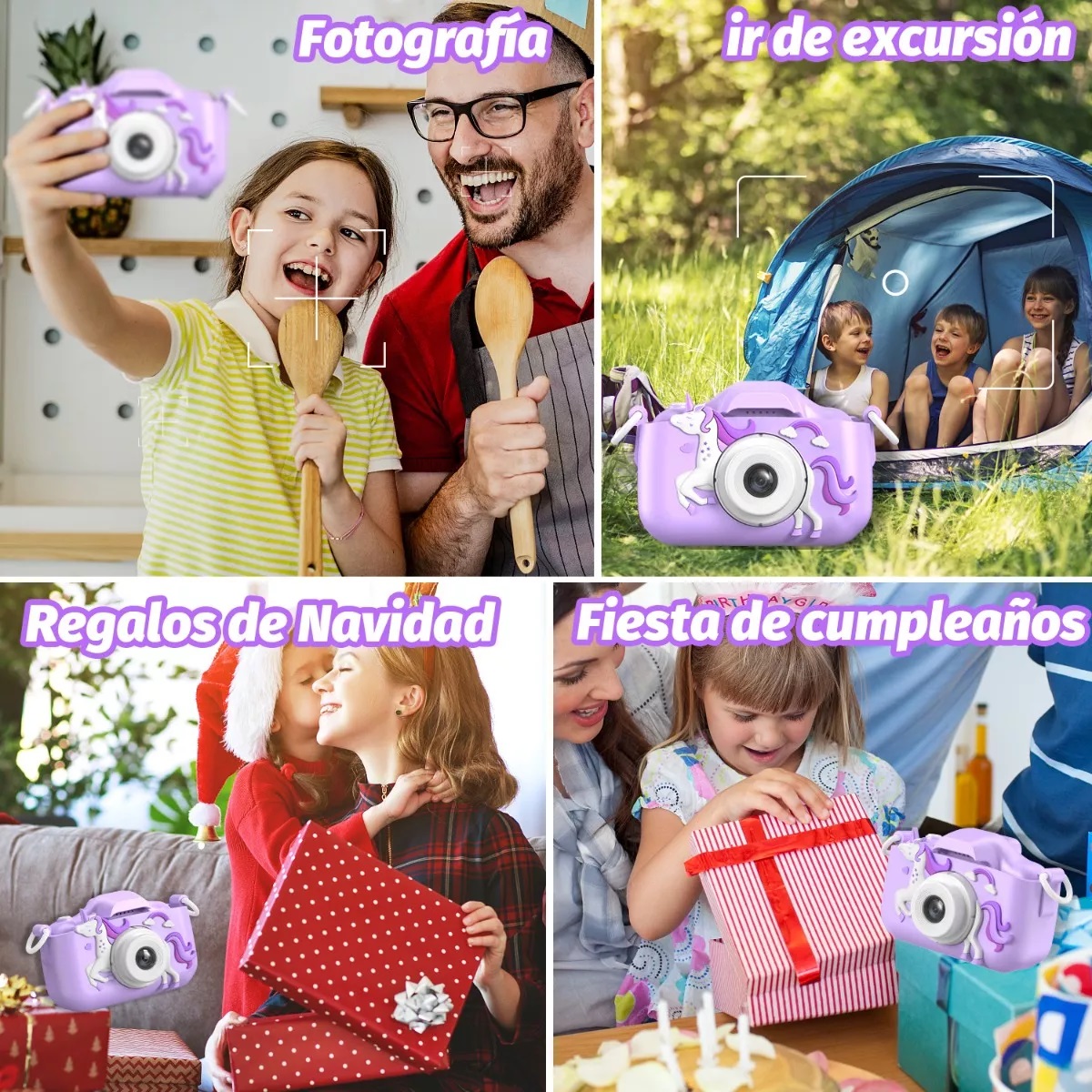 Cámara Digital Hd De Doble Lente 1080p Para Niños +32gb