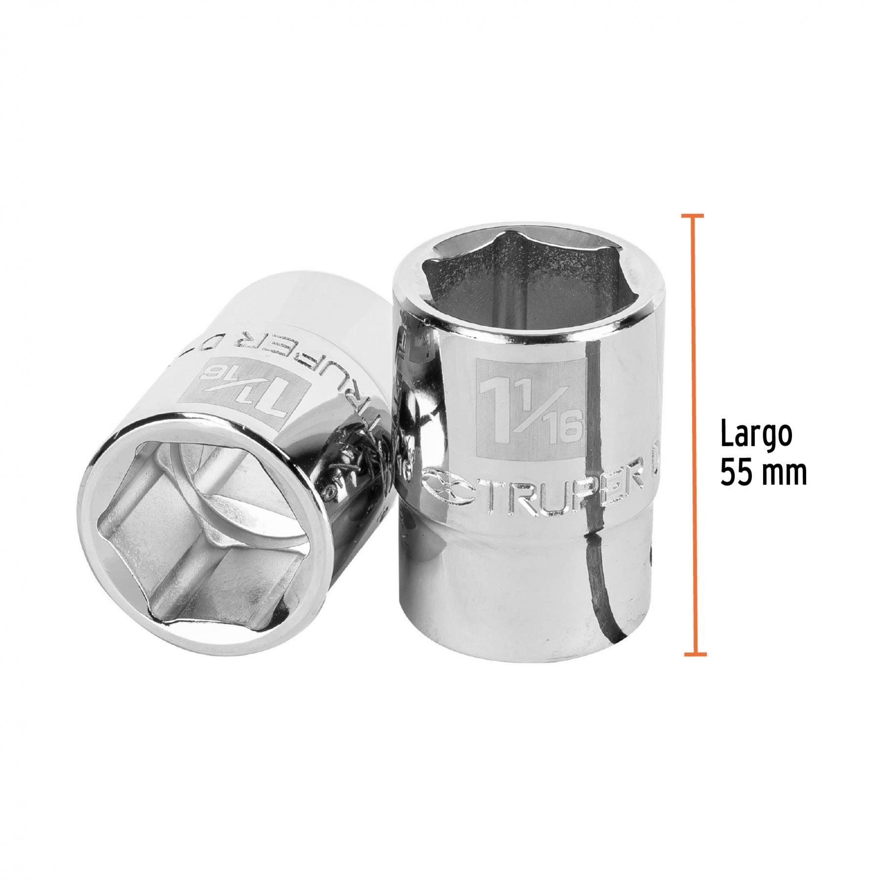 DADO DE 1-1/16", 6 PUNTAS, CUADRO 3/4", TRUPER 13825
