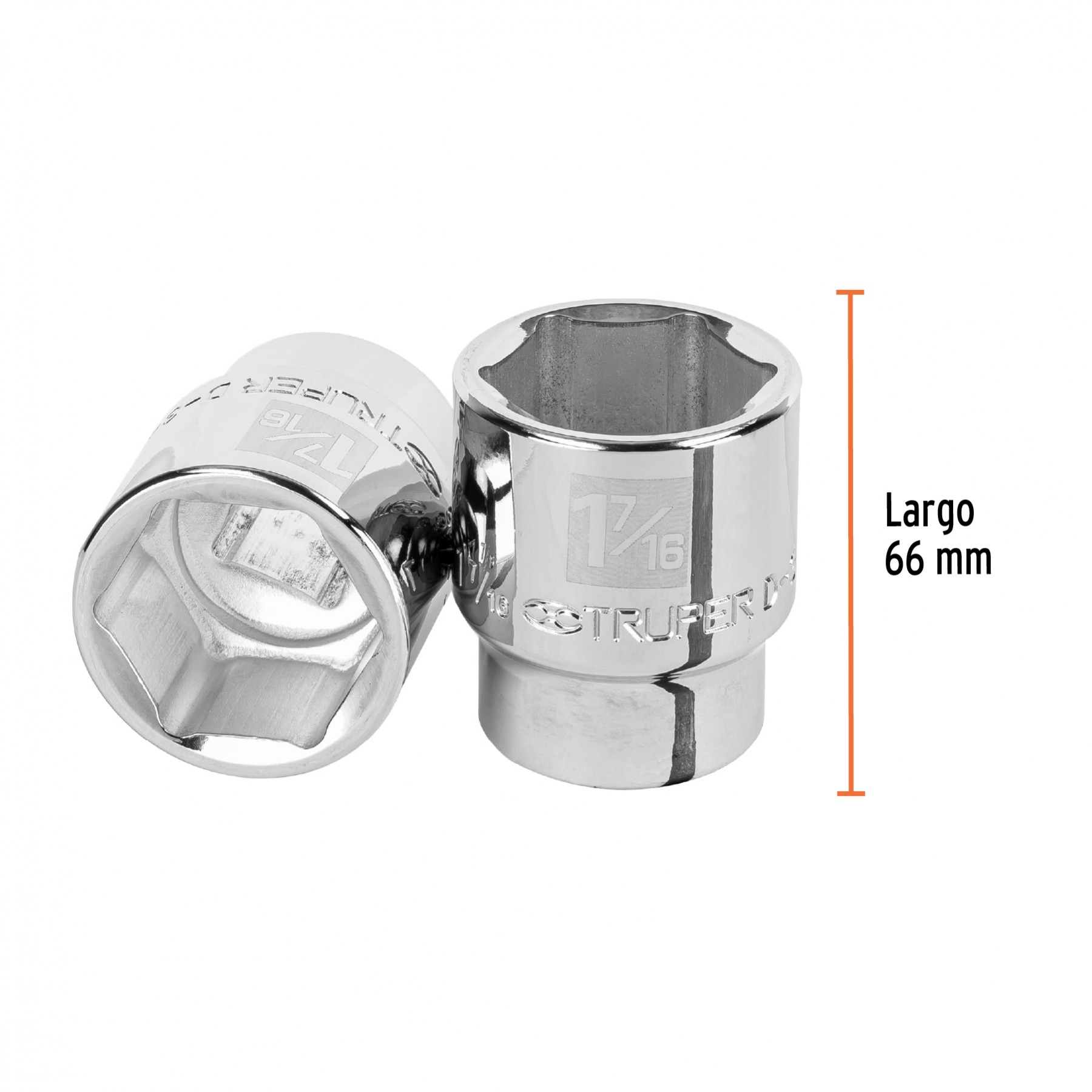 DADO DE 1-7/16", 6 PUNTAS, CUADRO 3/4", TRUPER 13831