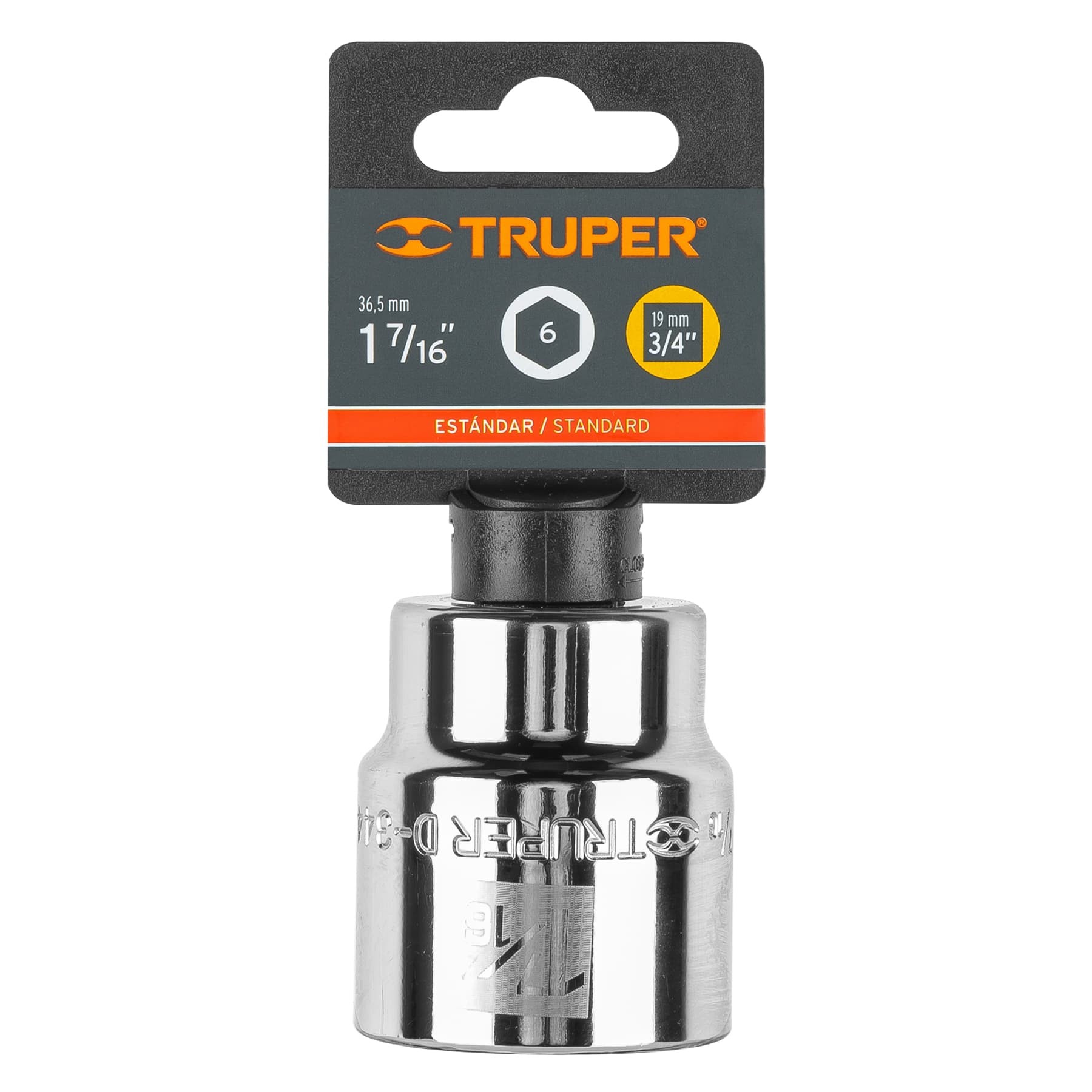 DADO DE 1-7/16", 6 PUNTAS, CUADRO 3/4", TRUPER 13831