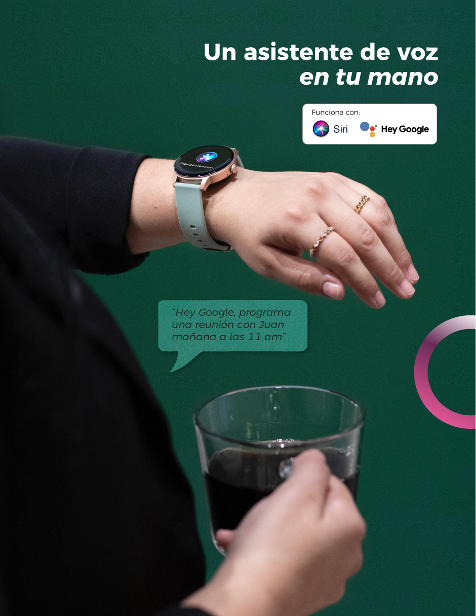 Smartwatch BINDEN ERA One Lite Realiza y Contesta Llamadas Rosa