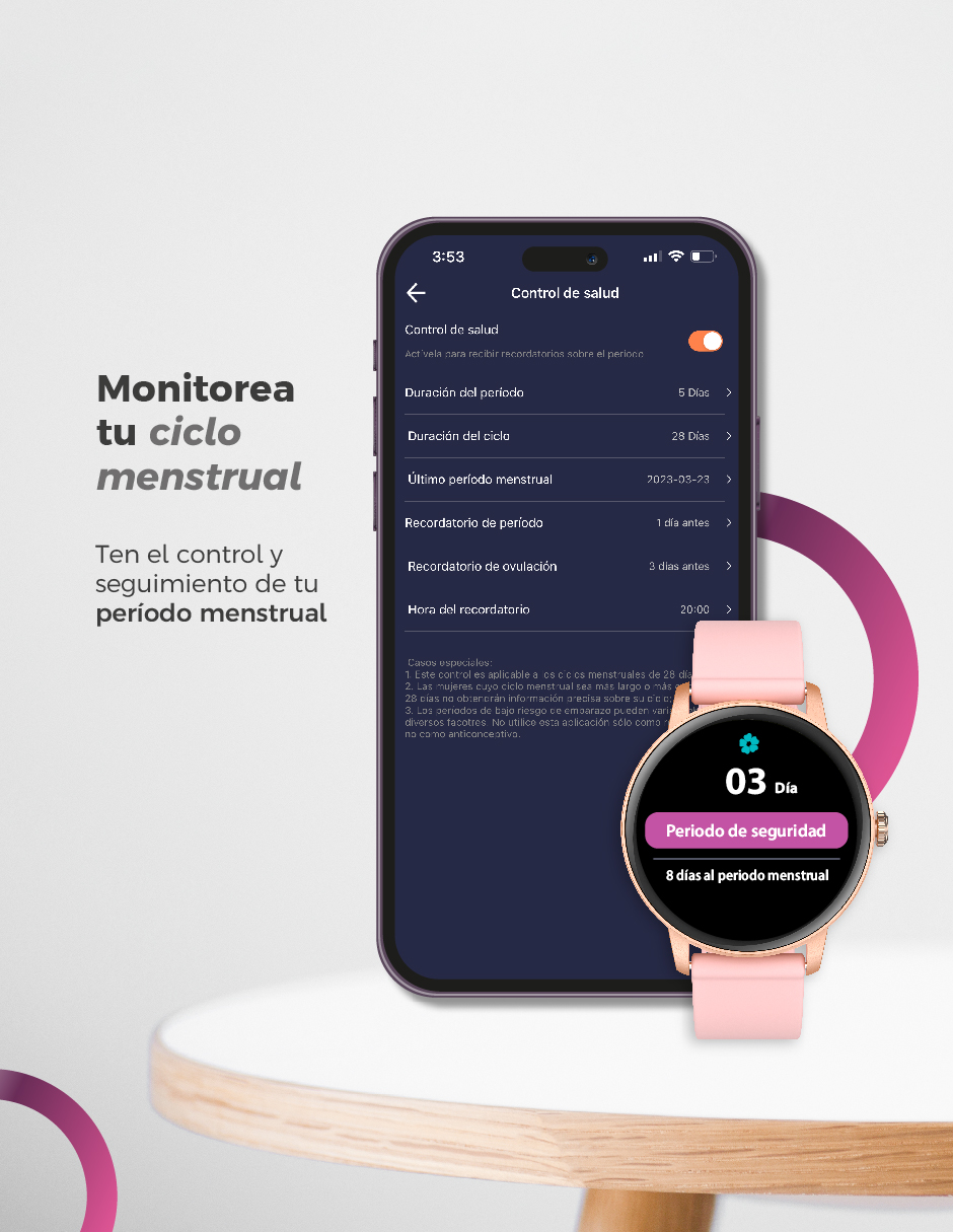 Smartwatch BINDEN ERA One Lite Realiza y Contesta Llamadas Rosa