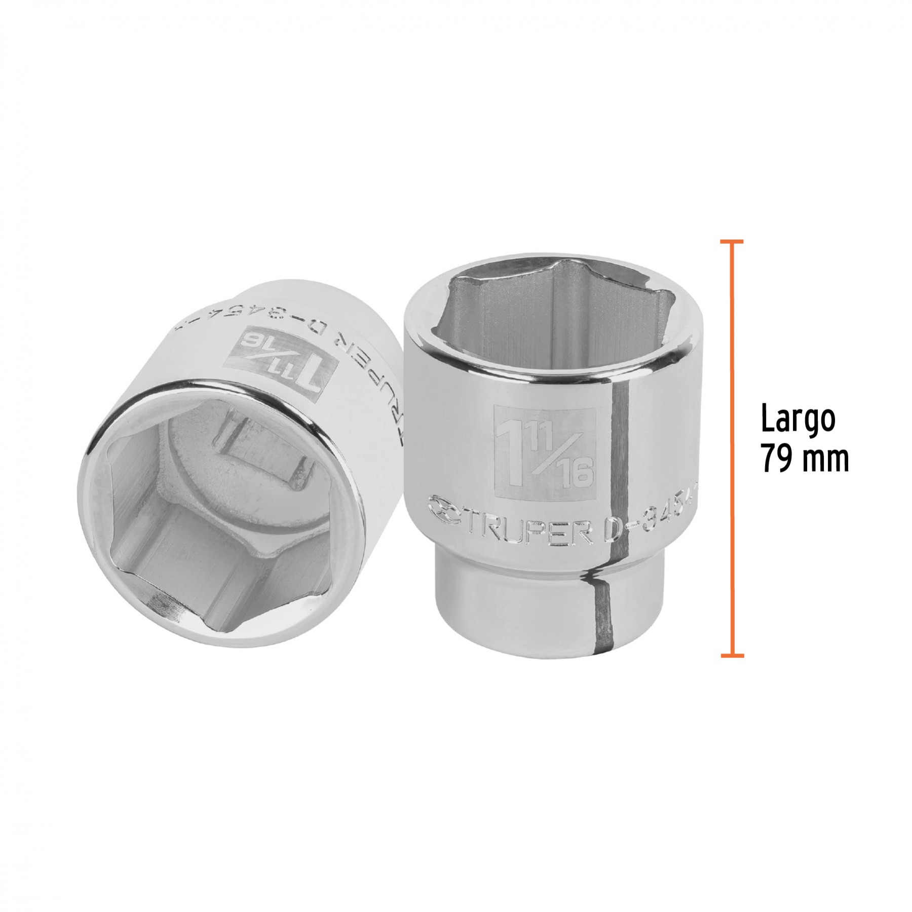 DADO DE 1-11/16", 6 PUNTAS, CUADRO 3/4", TRUPER 13835