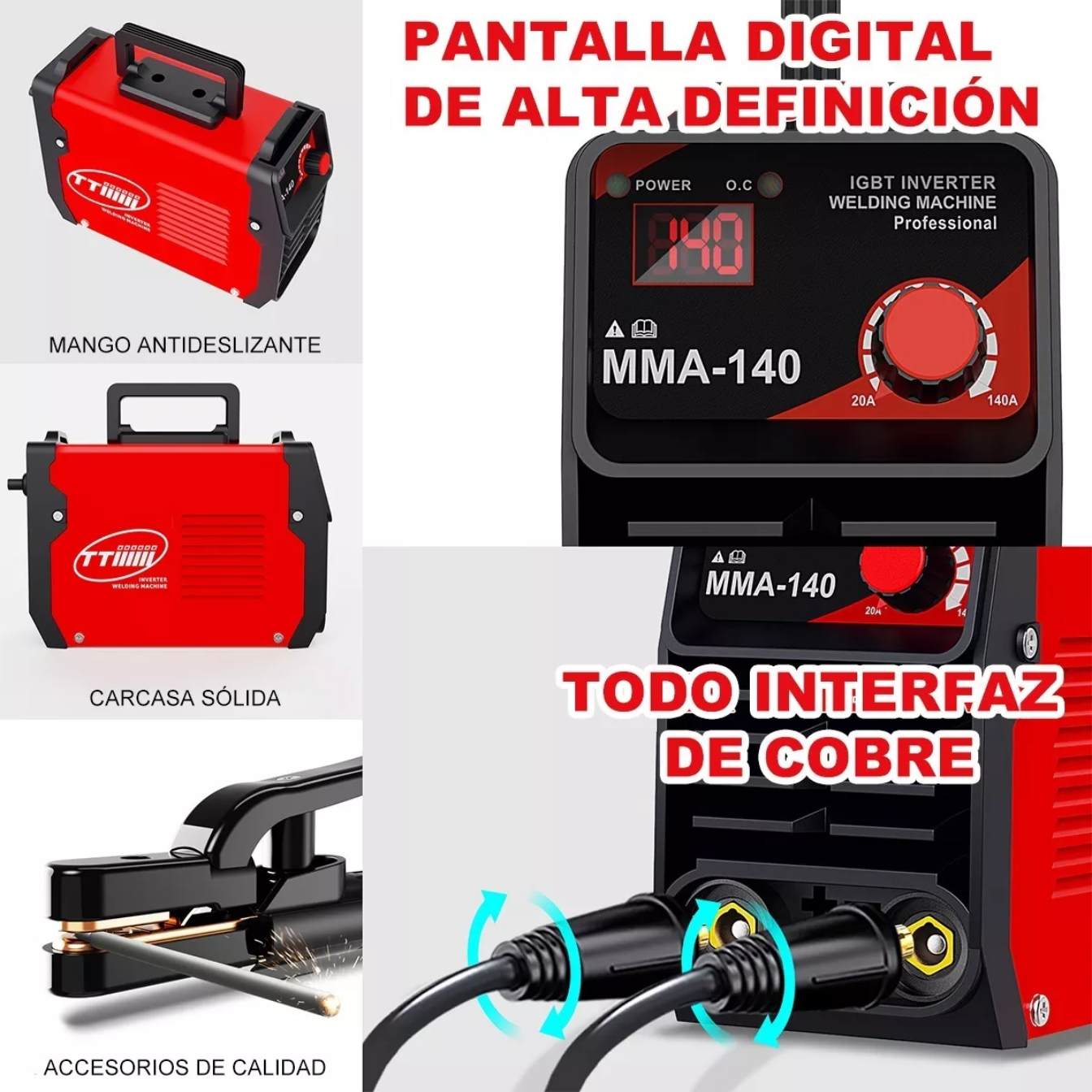 Soldadora Inverter Mma-140 Rojo Y Negro 50/60hz 110/220v