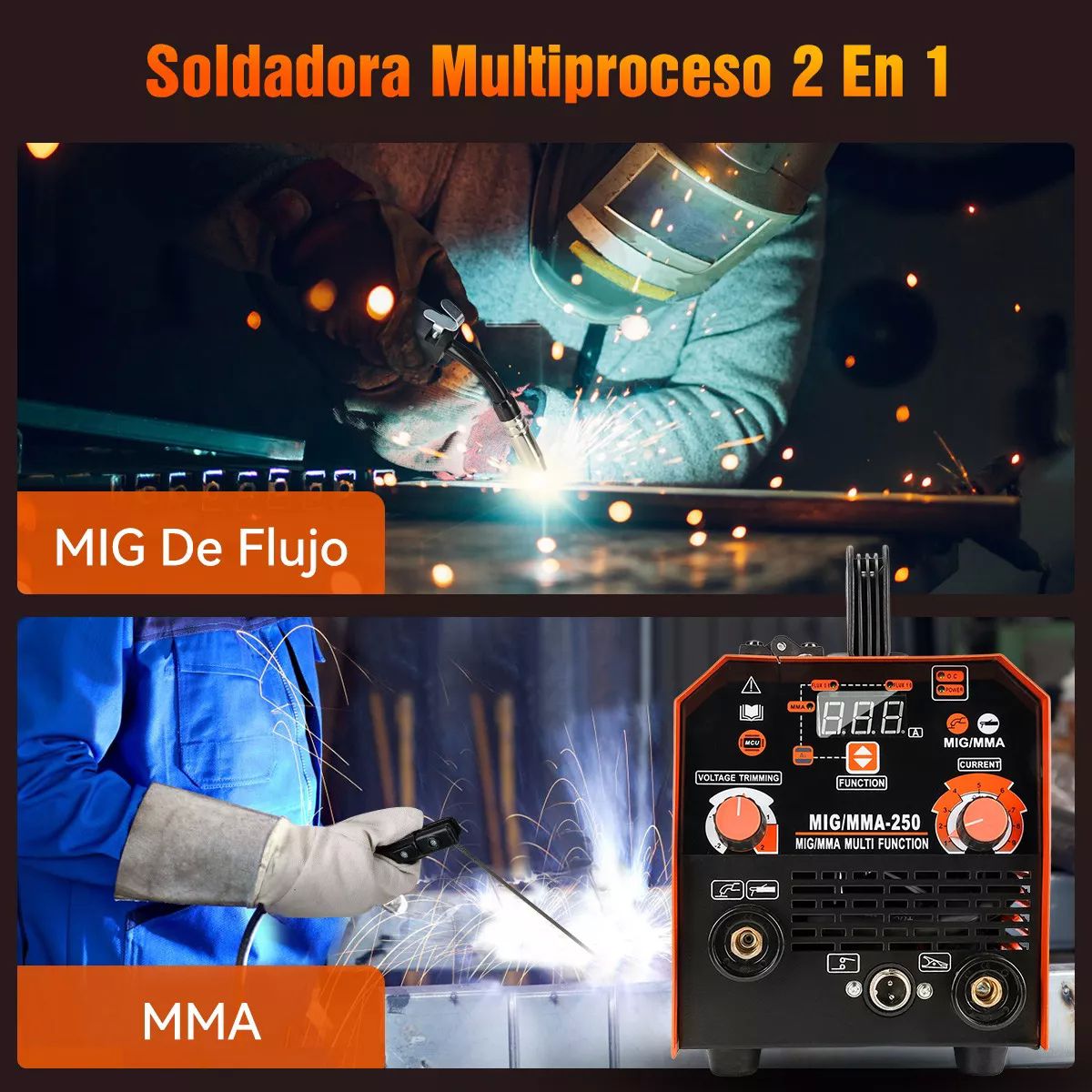 Soldadora Inverter 250a Máquina De Soldar Inversora Mig+mma