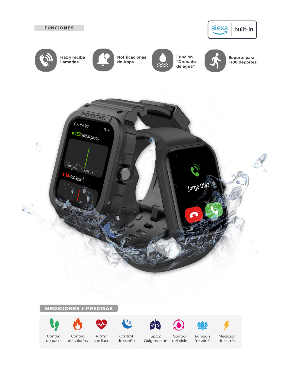 Smartwatch BINDEN Era XTream X1 Haz Llamadas +1 Correa de Regalo Negro 50mm
