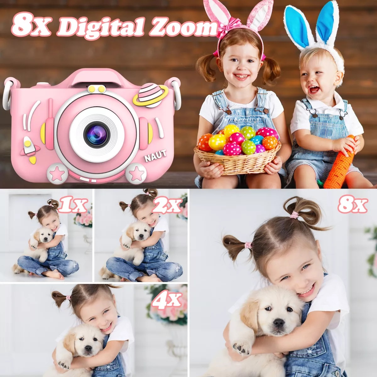 Camara Digital Para Niña Mini Cámara Fotografica De Juguete Rosa