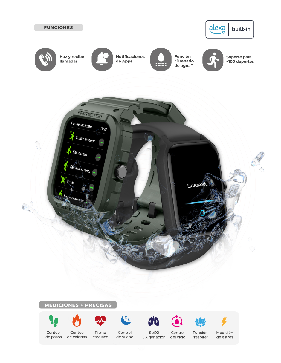 Smartwatch BINDEN Era XTream X1 Haz Llamadas +1 Correa de Regalo Verde oscuro 50mm