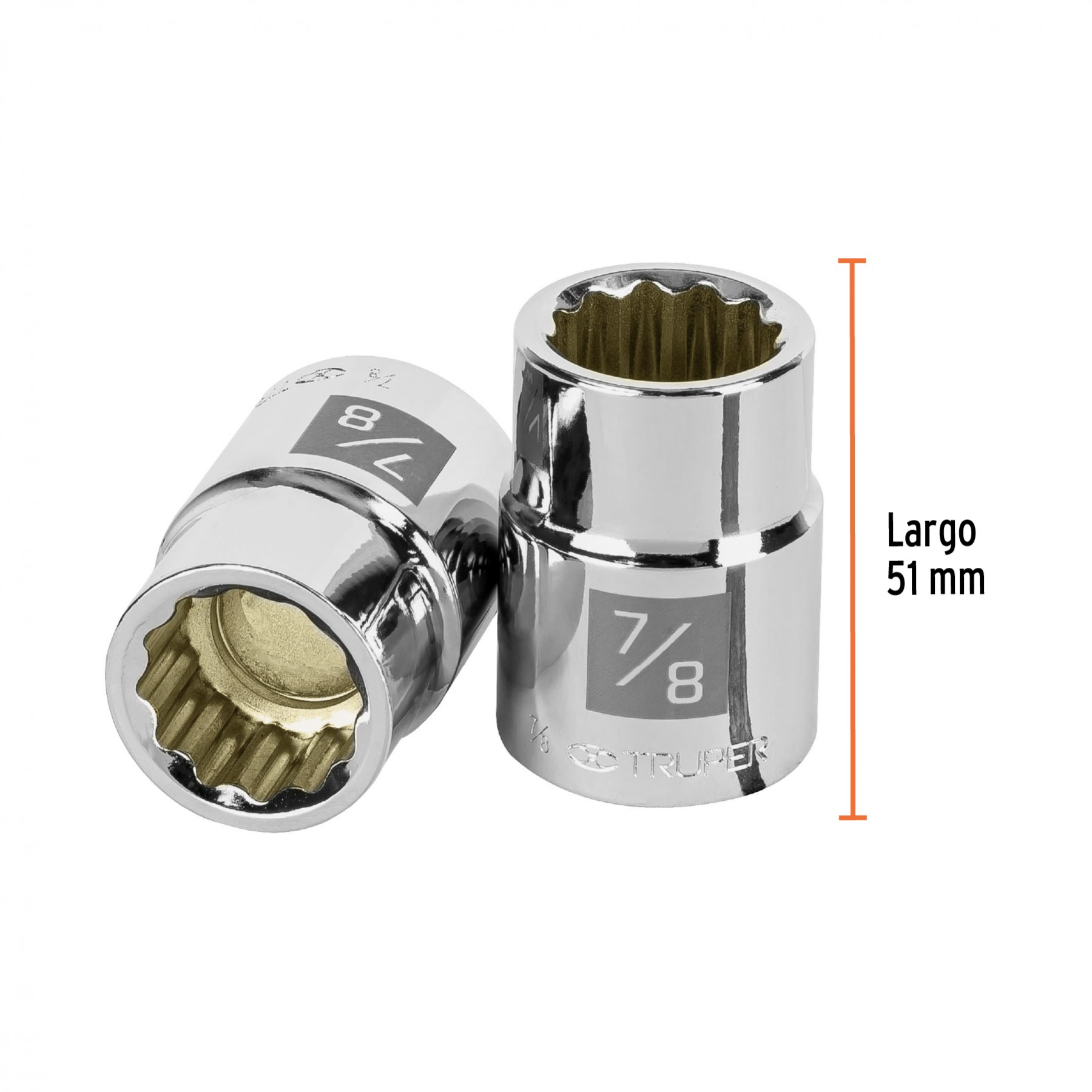 DADO DE 7/8", 12 PUNTAS, CUADRO 3/4", TRUPER 13852