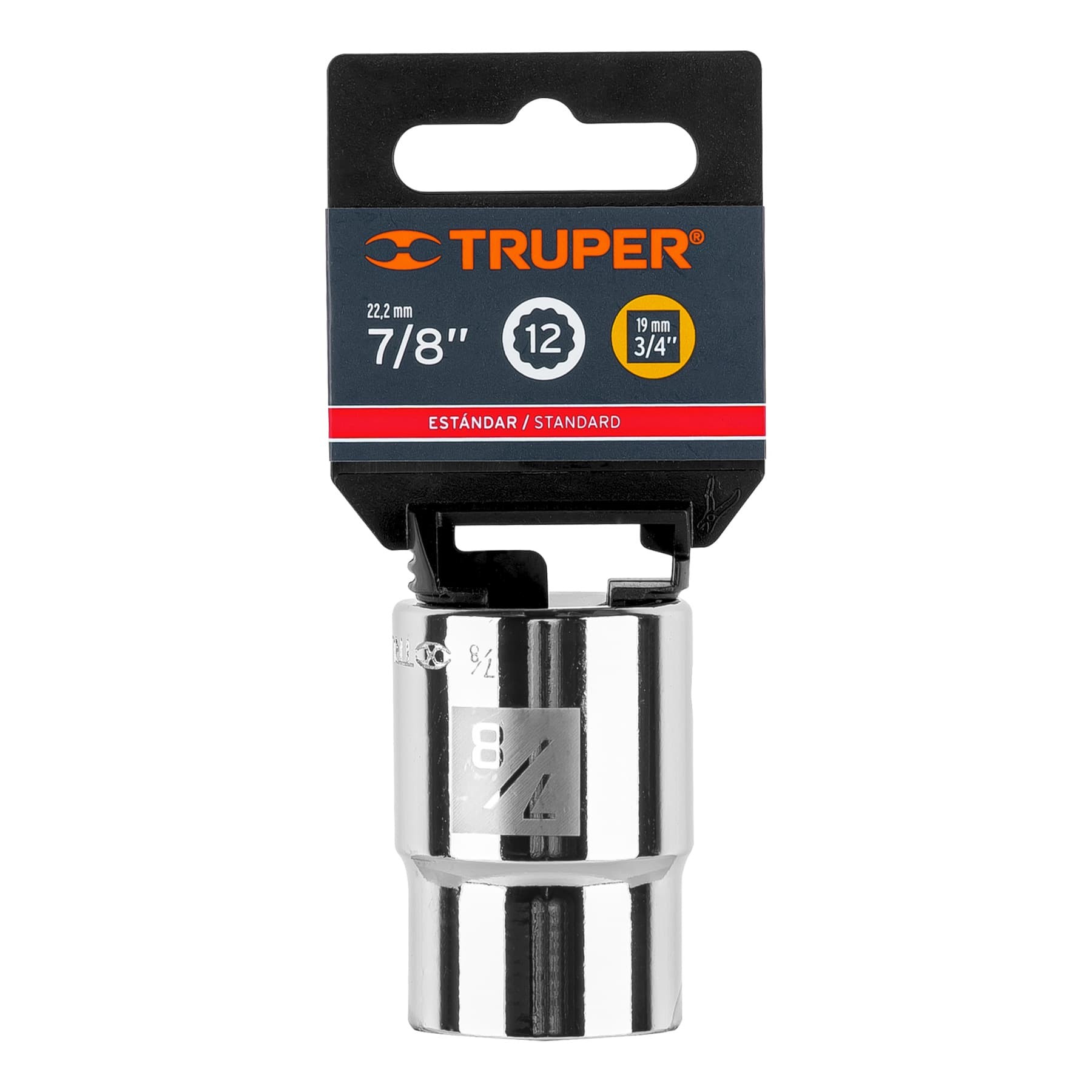 DADO DE 7/8", 12 PUNTAS, CUADRO 3/4", TRUPER 13852