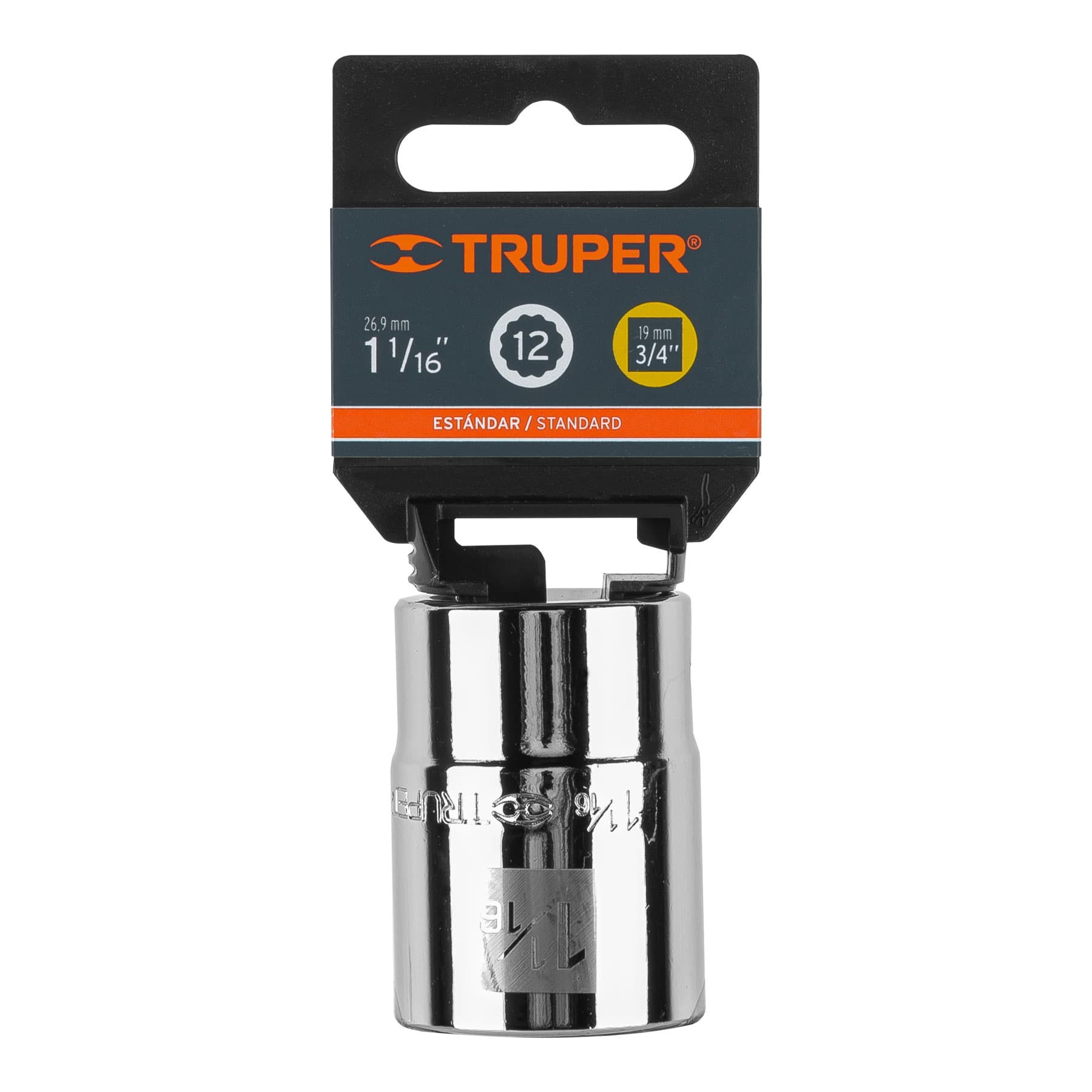 DADO DE 1-1/16", 12 PUNTAS, CUADRO 3/4", TRUPER 13855
