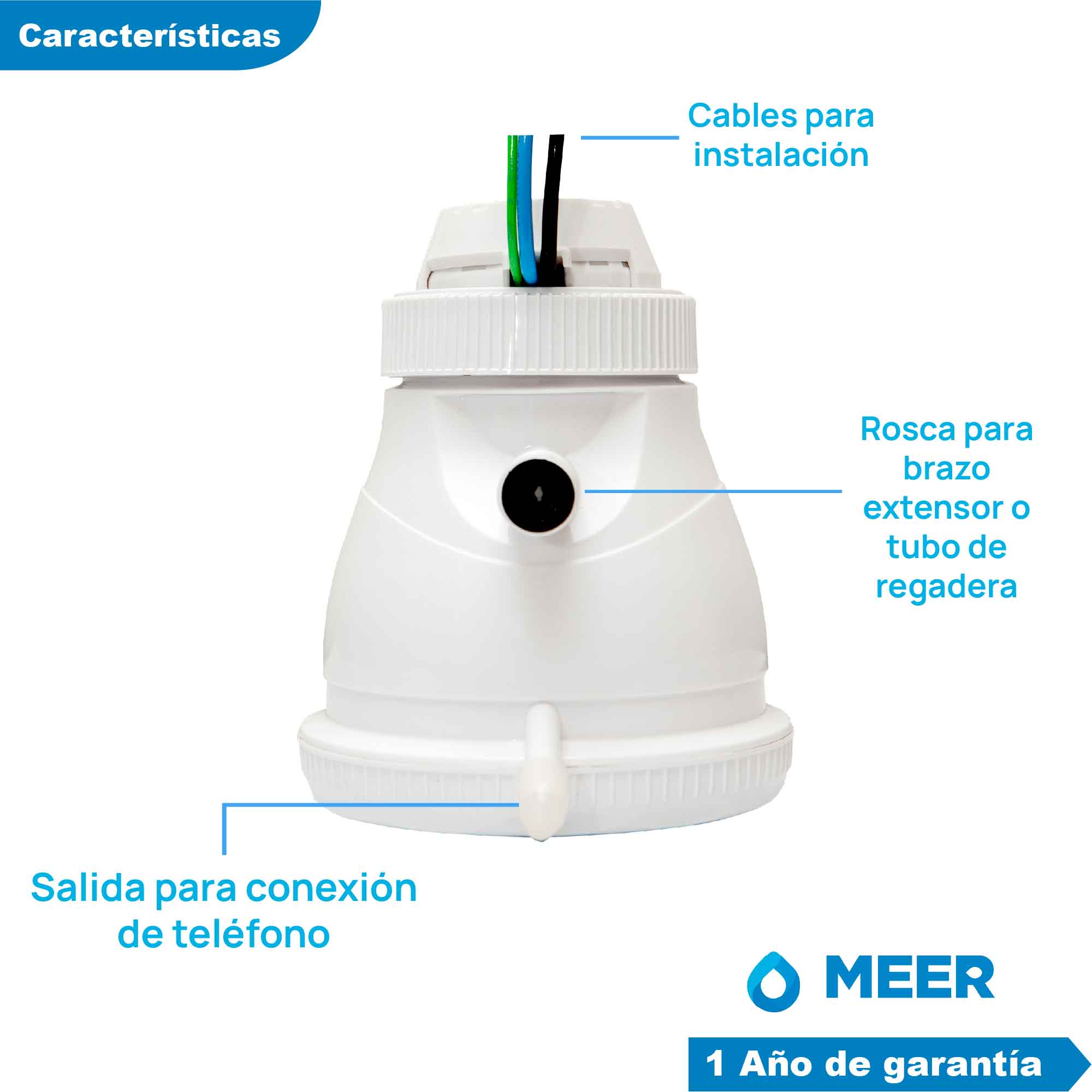Regadera Eléctrica de Baño de 4 Temperaturas 5500W de Potencia