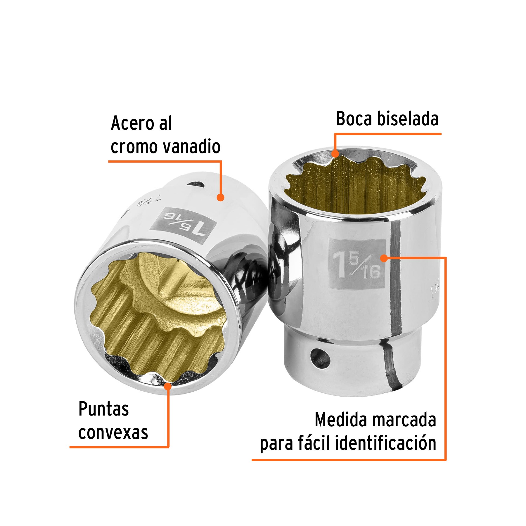 DADO DE 1-5/16", 12 PUNTAS, CUADRO 3/4", TRUPER 13859