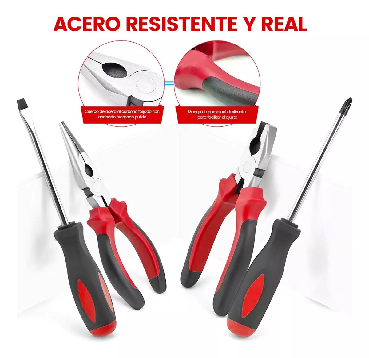 112pzs Juego Herramientas Set Mecánicas Reparación Doméstica.