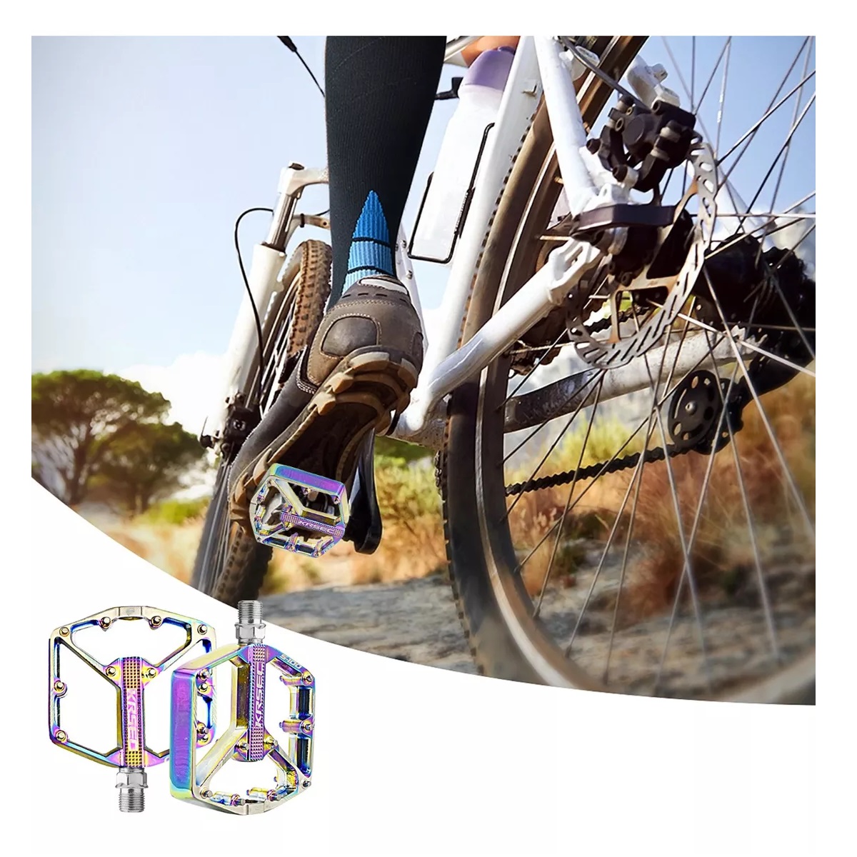 Pedales de bicicleta de carretera, pedales de bicicleta de montaña, pedales  de MTB, pedales planos de aleación de aluminio, pedales de bicicleta de