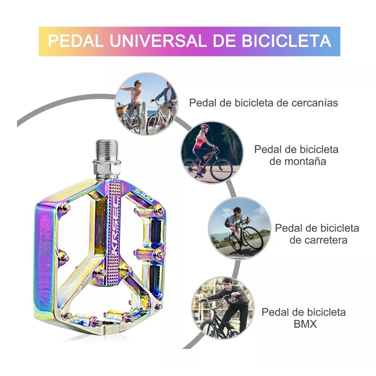 Par Pedales Para Bicicleta De Carretera/mtb De Aleación Aluminio Camaleon