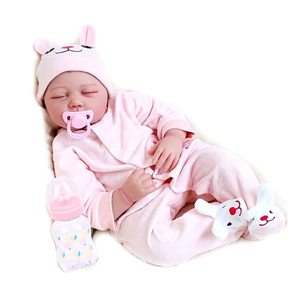 Muñeca Bebé Reborn De Silicona Y Algodón,55cm Niña Durmiendo