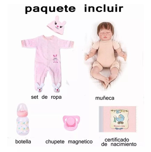 55cm Muñeca Bebé Reborn Niña Muñeca De Silicona Y Algodón
