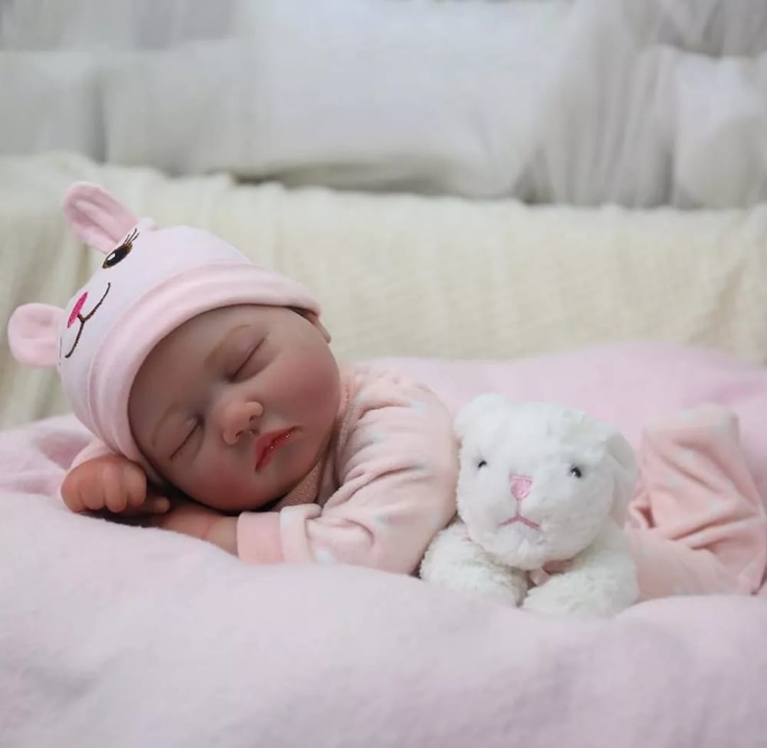 Muñeca Bebé Reborn De Silicona Y Algodón,55cm Niña Durmiendo