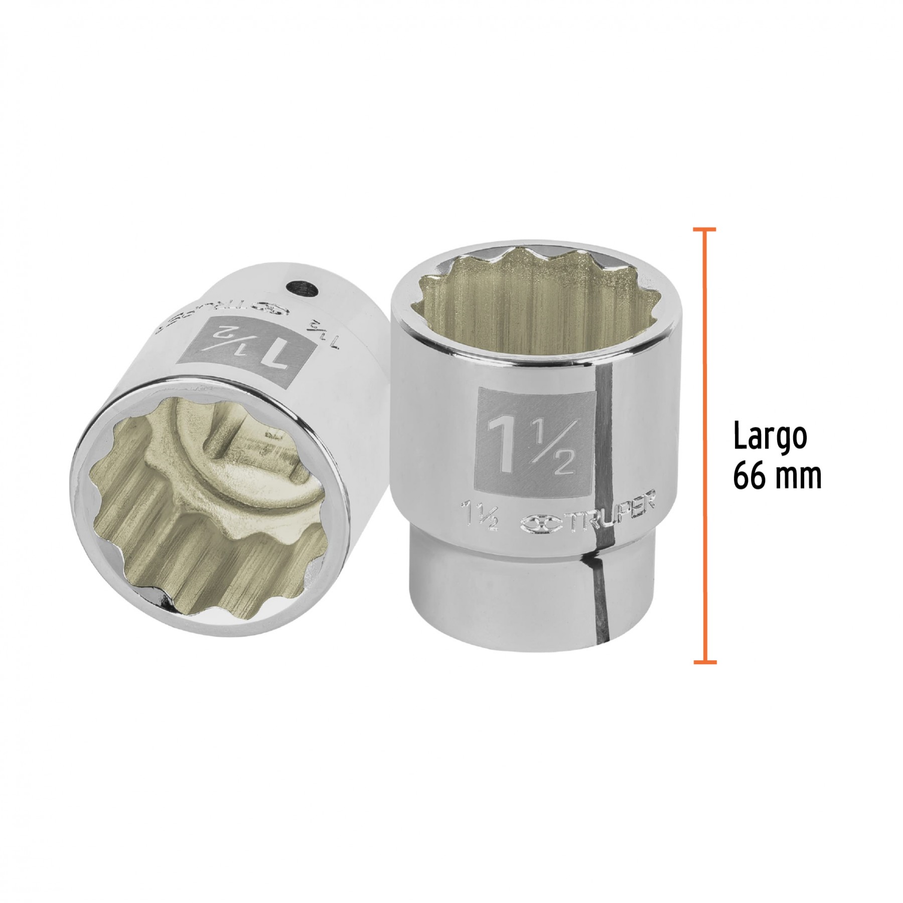 DADO DE 1-1/2", 12 PUNTAS, CUADRO 3/4", TRUPER 13862