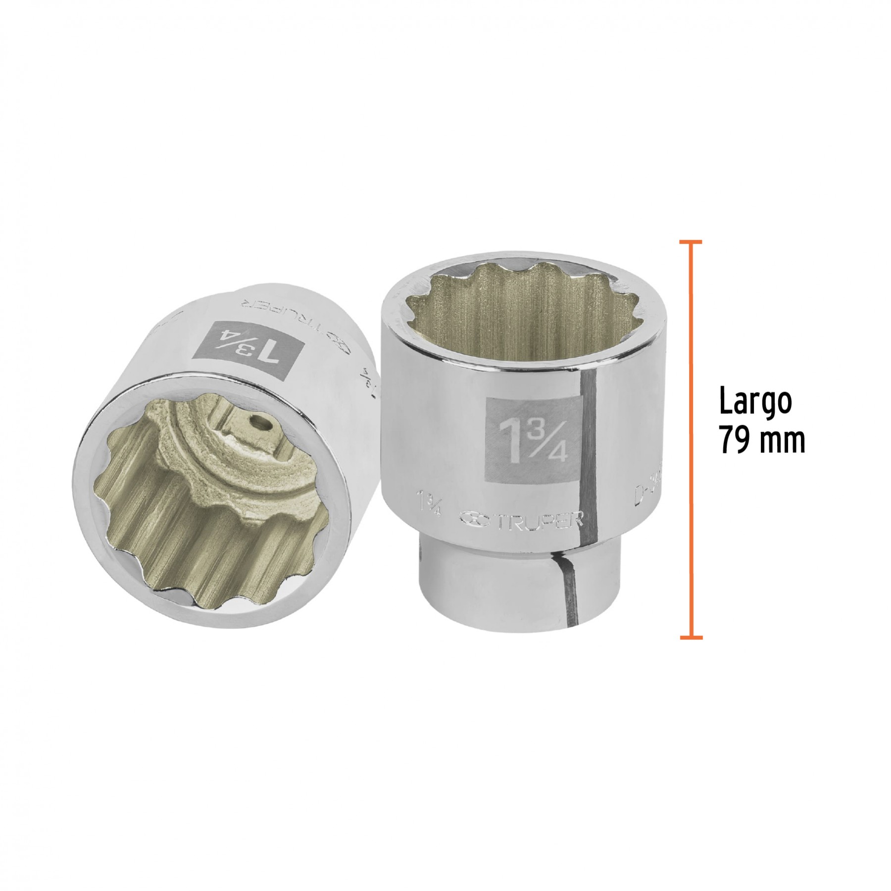 DADO DE 1-3/4", 12 PUNTAS, CUADRO 3/4", TRUPER 13866