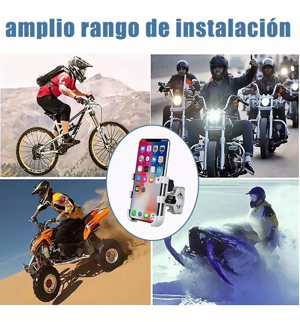 Soporte Móvil Teléfono Moto Bici Bicicleta Aluminio Manillar