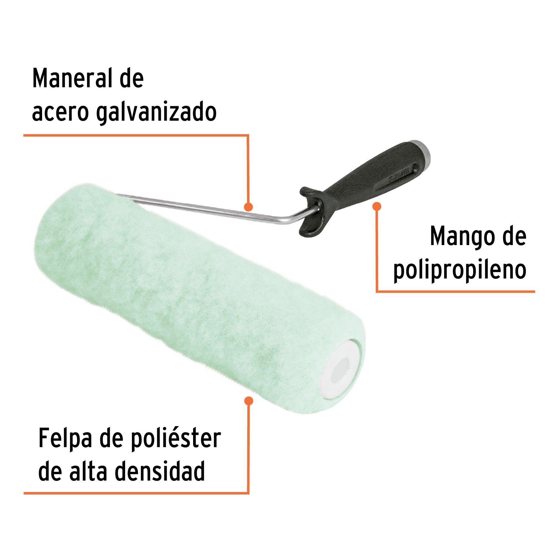 RODILLO PARA PINTAR 9" X 5/8" SUPERFICIES POCO RUGOSAS TRUPER 13876