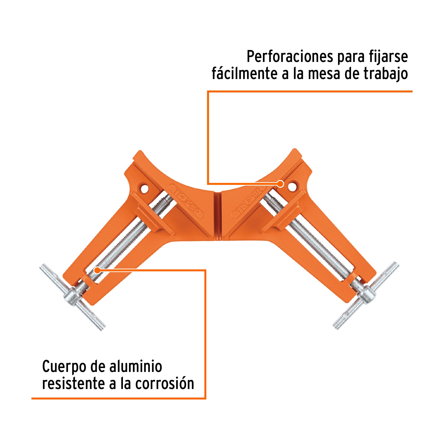 PRENSA ESQUINERA DE 3" PROFESIONAL, CUERPO ALUMINIO, TRUPER 17690