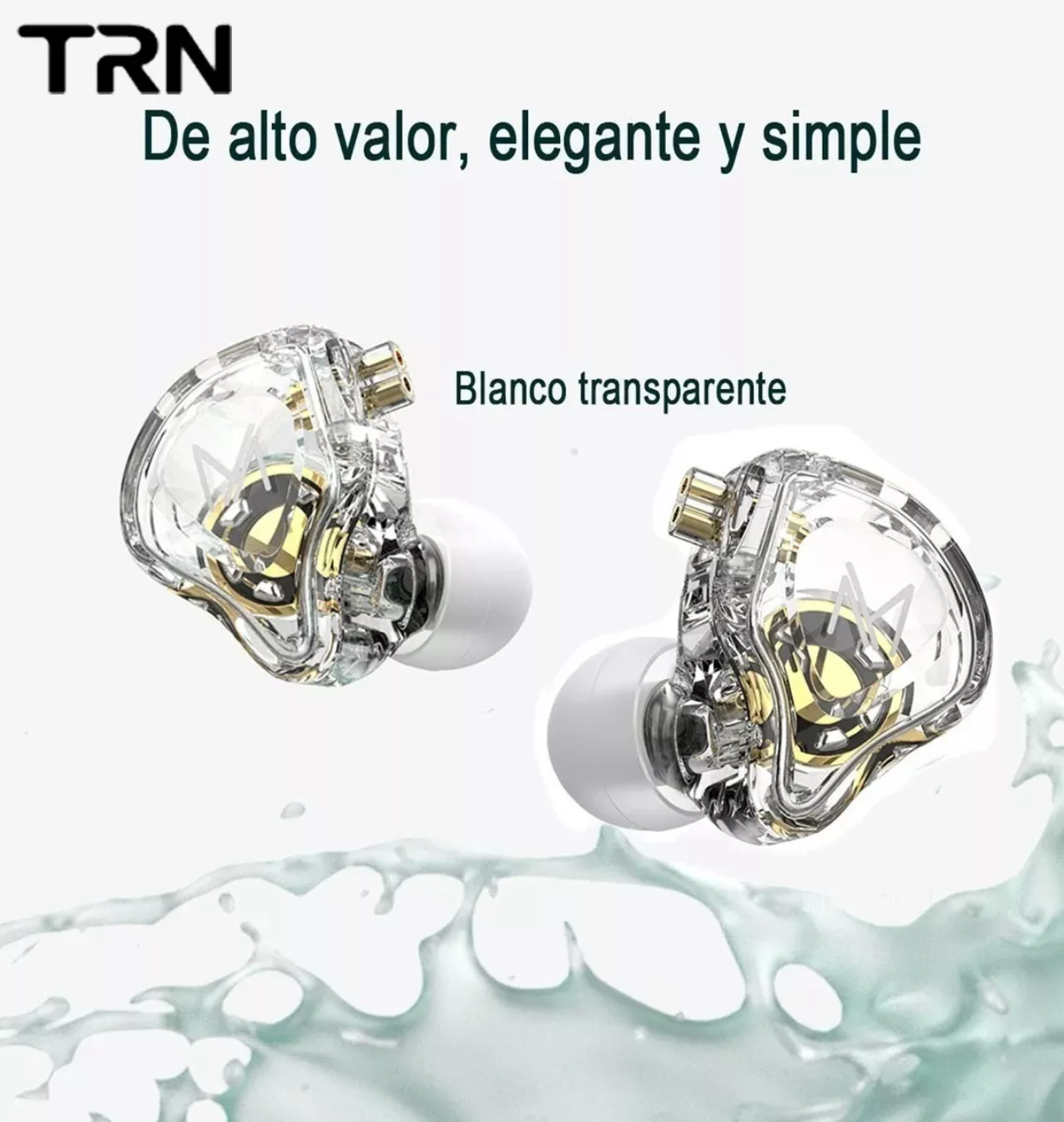 Audífonos In-ear Trn Mt1 Blanco Transparente,con Micrófono