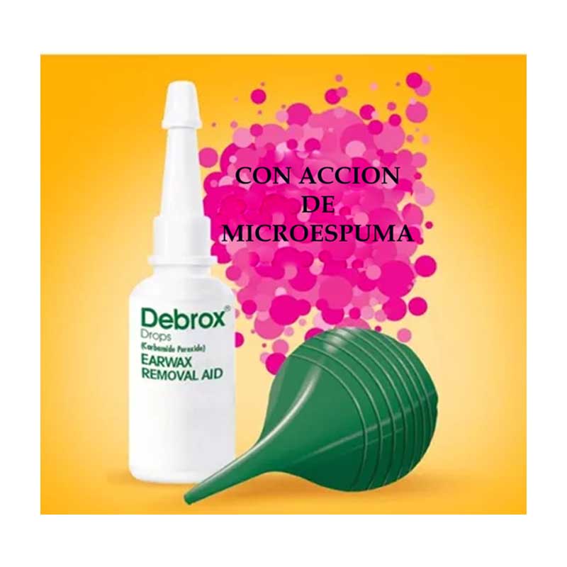 Kit Removedor de Cera Debrox 15ml Elimina Cerilla Oidos Incluye Bombilla 