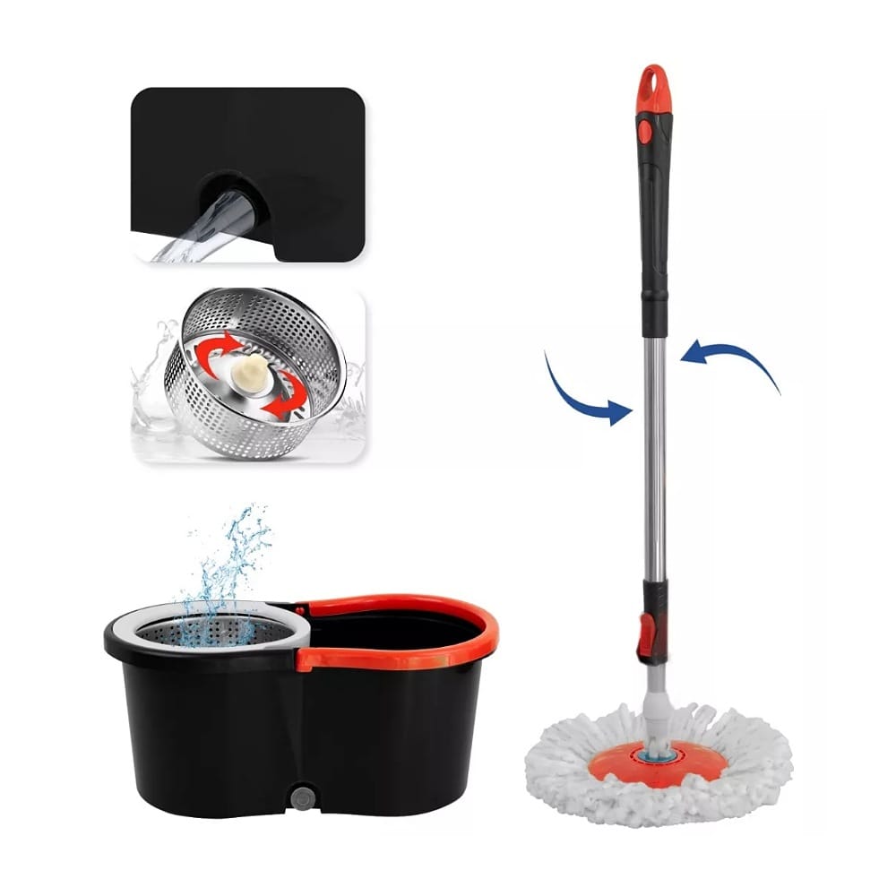 Trapeador Giratorio Con Cubeta Spin Mágico Microfibra