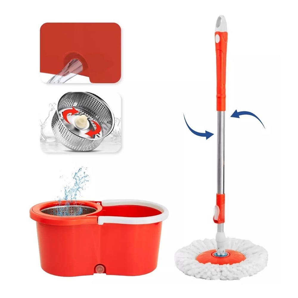 Trapeador Giratorio Con Cubeta Spin Mágico Microfibra