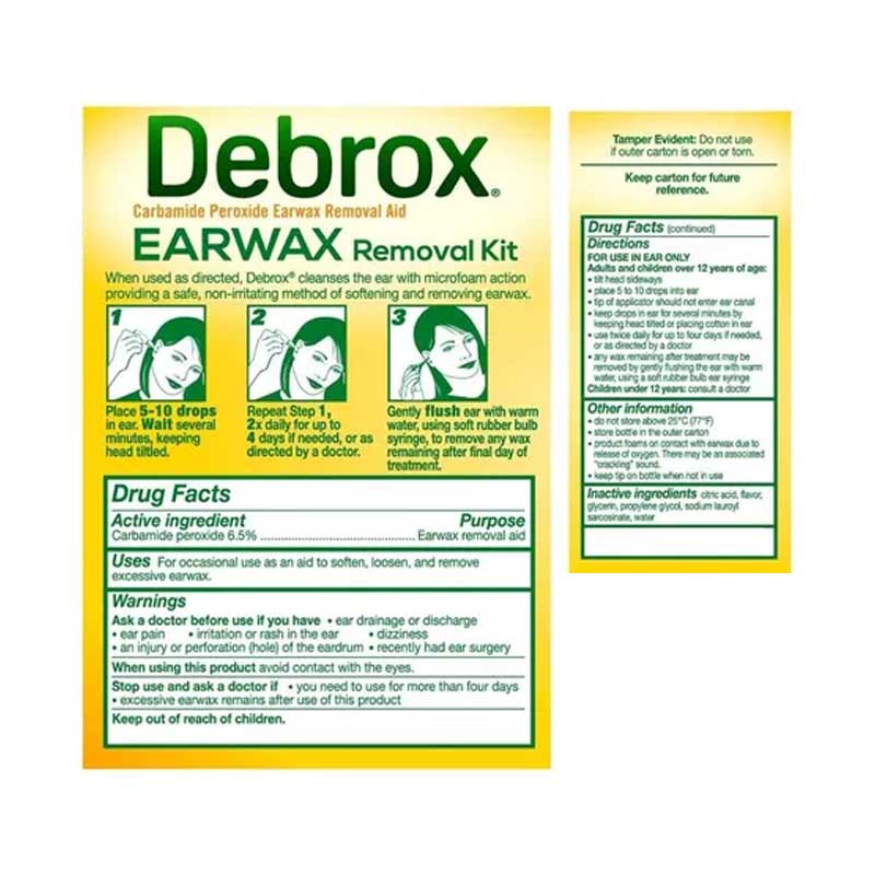 Kit Removedor de Cera Debrox 15ml Elimina Cerilla Oidos Incluye Bombilla 