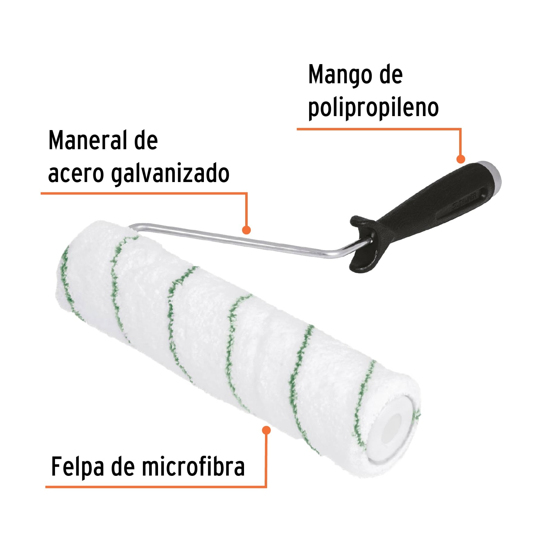 RODILLO PARA PINTAR 9" X 3/8" MICROFIBRA, SUP. POCO RUGOSAS TRUPER 13894