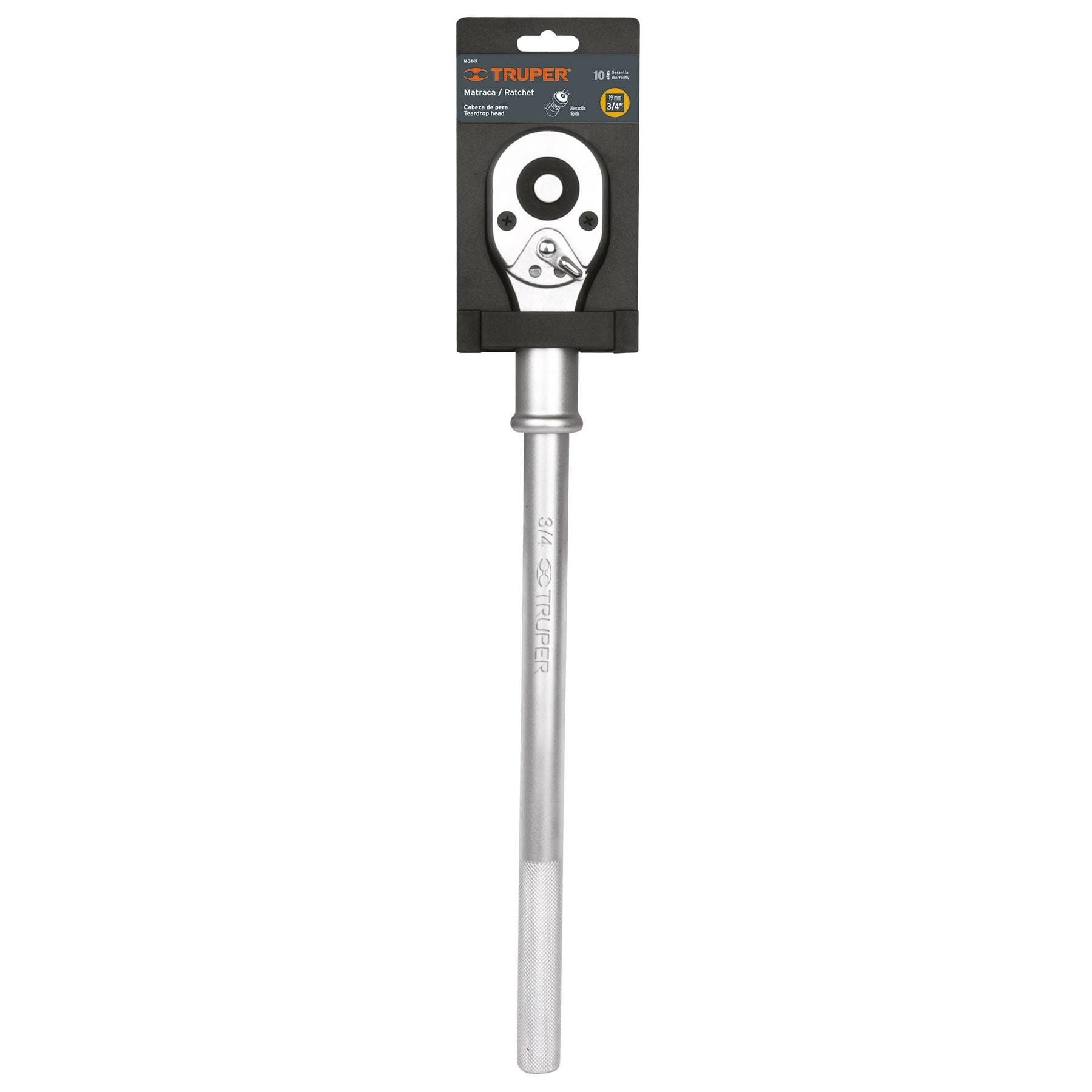 MATRACA 3/4" CABEZA PERA SIST. REVERSIBLE LIBERACIÓN RÁPIDA TRUPER 13900