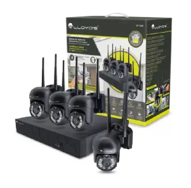 Sistema De Seguridad Lloyd's LC-1364 Inalámbrico 8 Canales + 4 Cámaras 