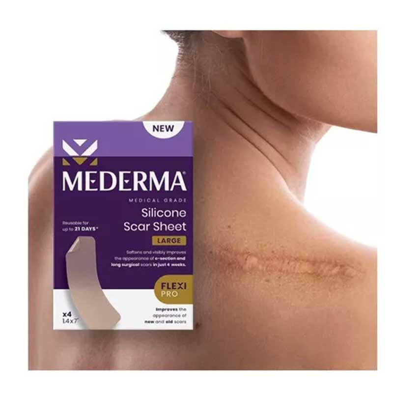 Parche Elimina Cicatrices Mederma Parche de 1.4" x 7" Cicatrización Grande 