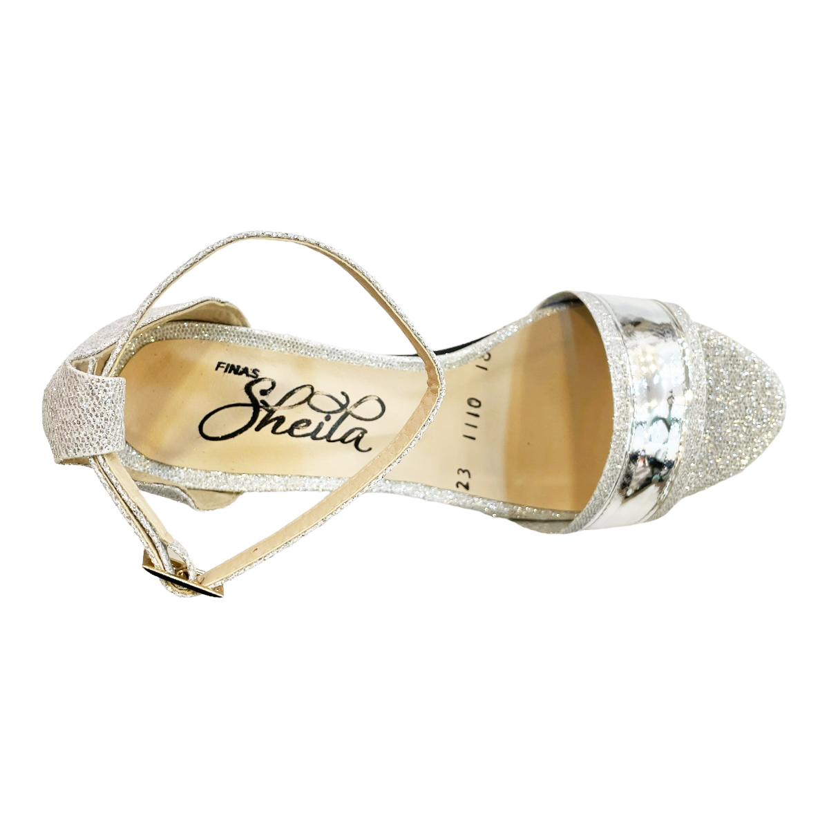 Zapatillas Fiesta Mujer Sheila Plateadas Tacón Bajo