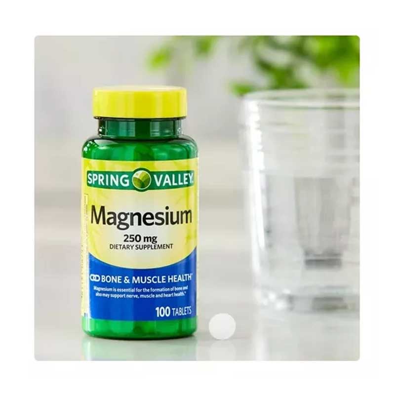 Magnesio 250mg 100 tabletas Spring Valley Magnesium