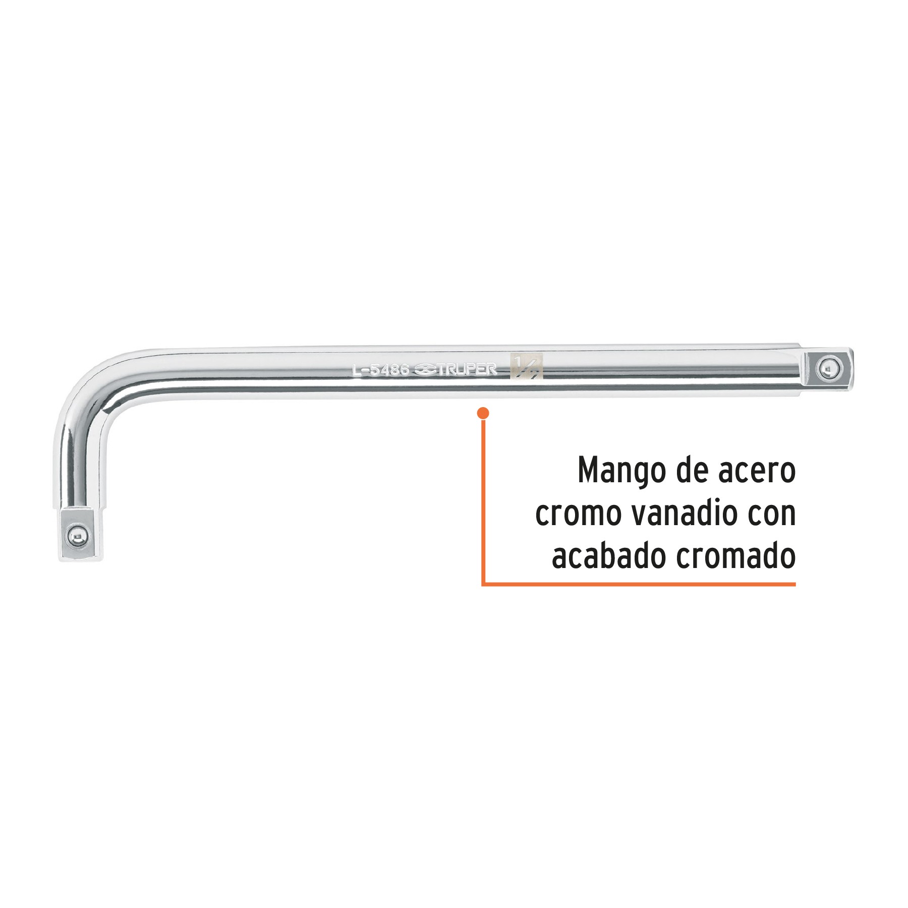 MANGO CUADRO 1/2" EN "L", LARGO 9", TRUPER 13913