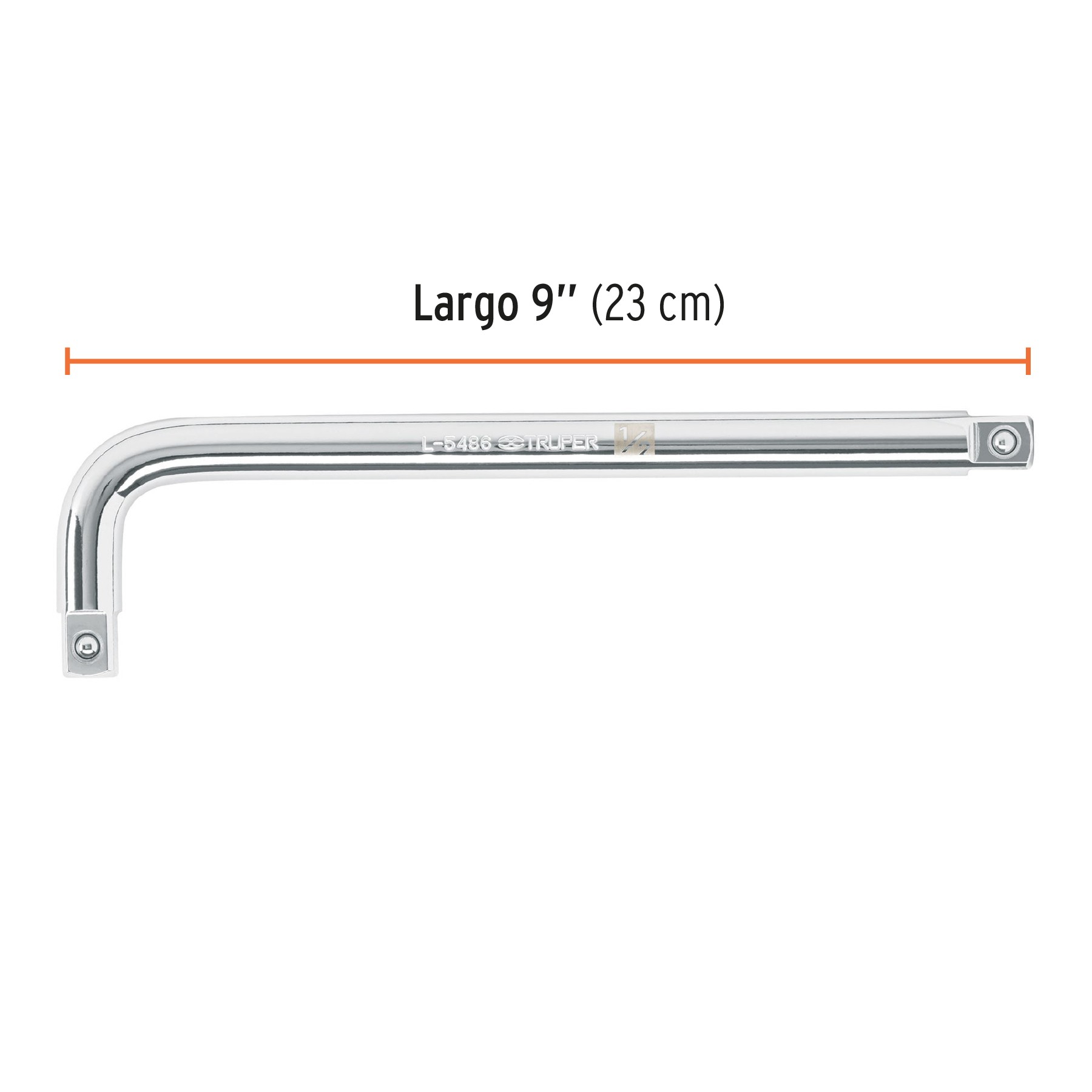 MANGO CUADRO 1/2" EN "L", LARGO 9", TRUPER 13913